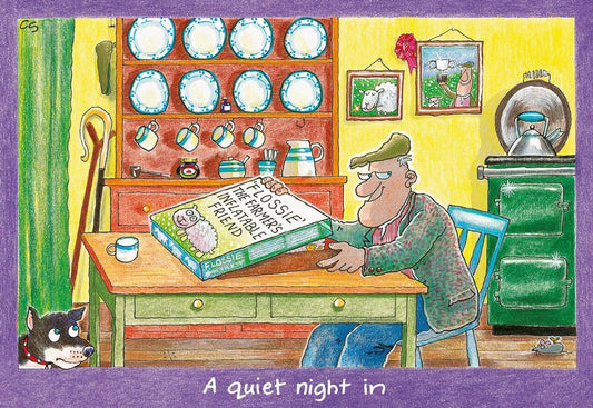 "A Quiet Night In" Postcard | Great Stuff from Cardtoons