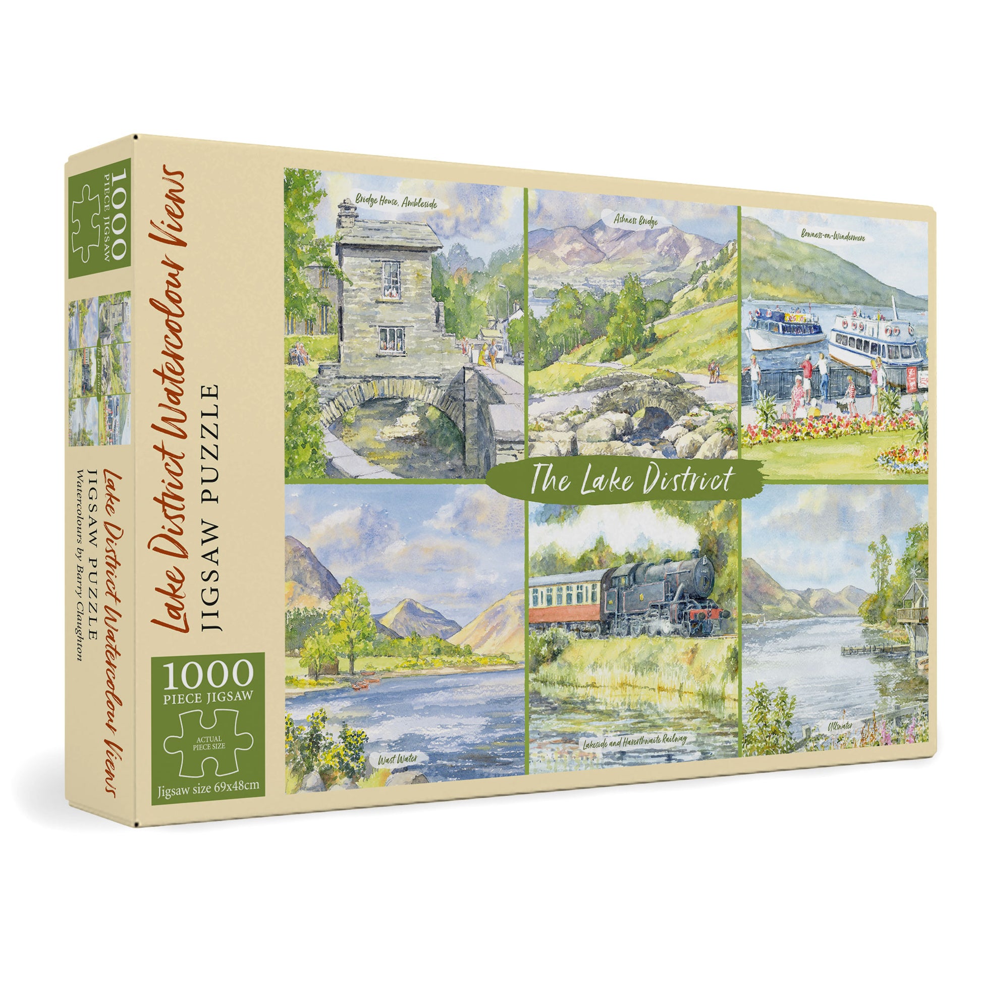 Lake District Watercolour Views 1,000 Piece Deluxe Jigsaw - box