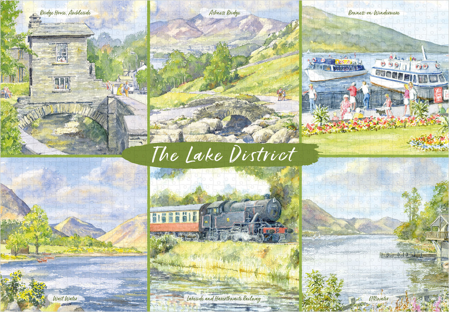 Lake District Watercolour Views 1,000 Piece Deluxe Jigsaw