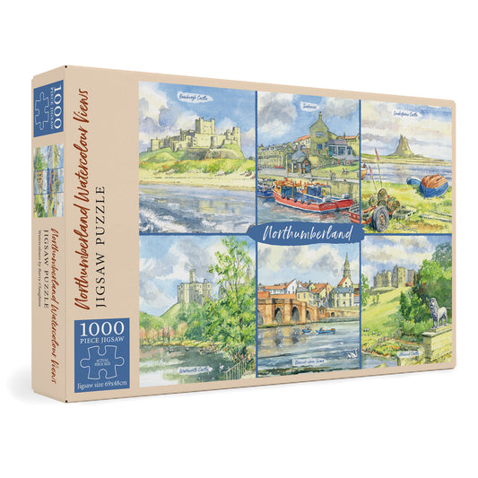 Northumberland Watercolour Views 1,000 Piece Deluxe Jigsaw - box