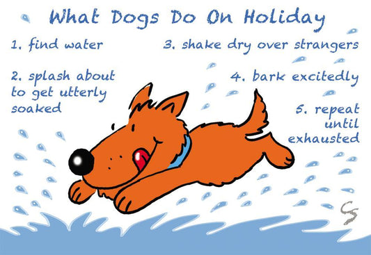 "What Dogs Do On Holiday" Postcard | Great Stuff from Cardtoons