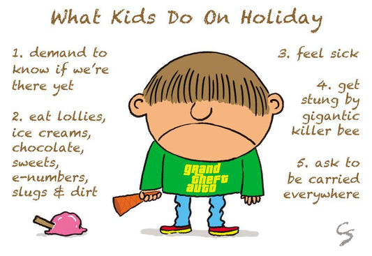 "What Kids Do On Holiday" Postcard | Great Stuff from Cardtoons