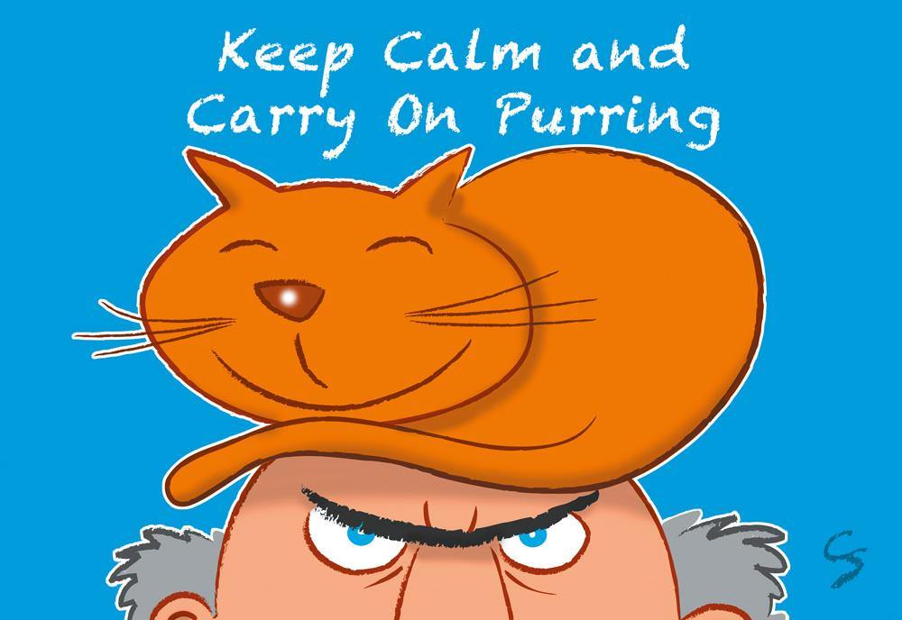 "Keep Calm And Carry On Purring" Postcard | Great Stuff from Cardtoons