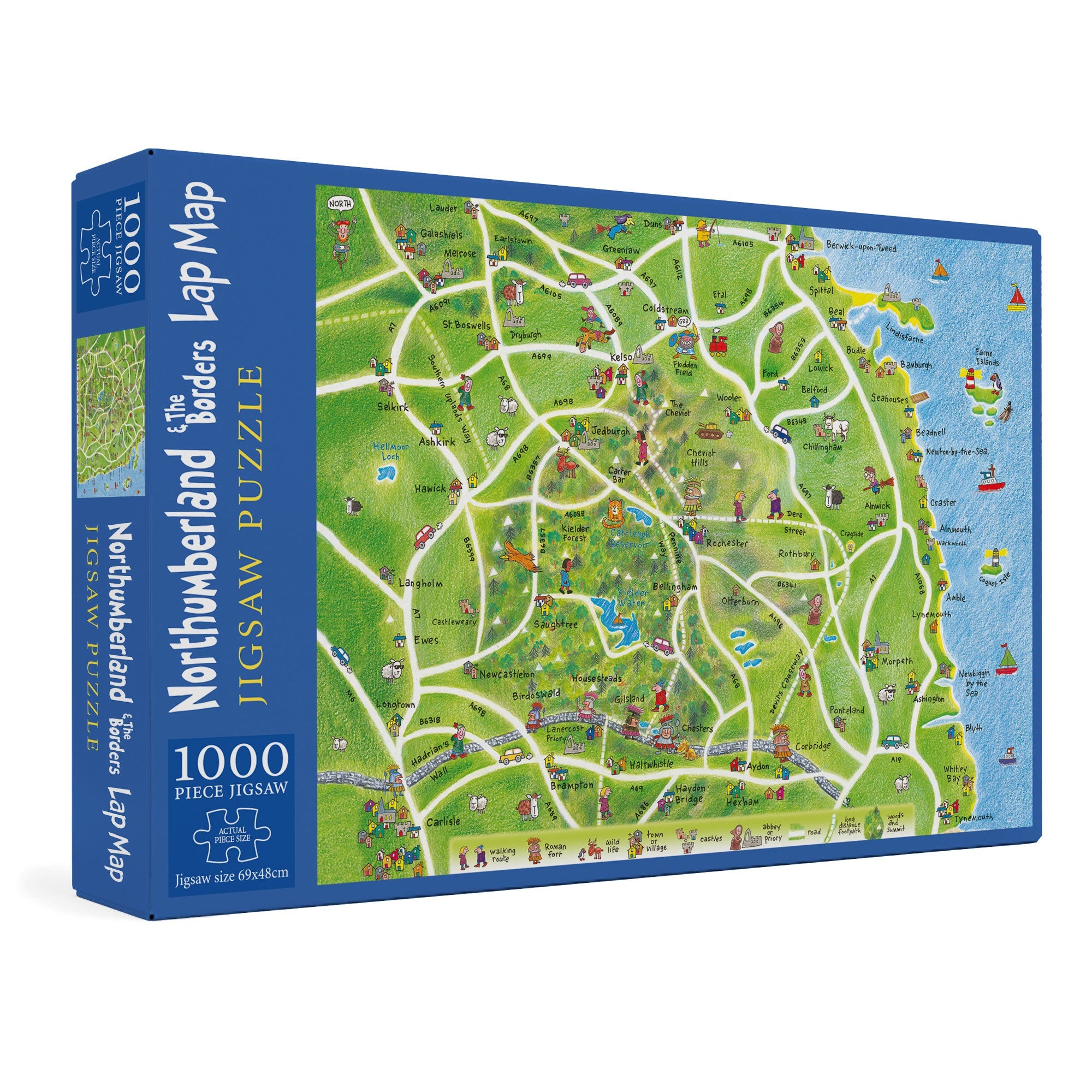 Northumberland and Borders Lap Map Jigsaw Puzzle - box