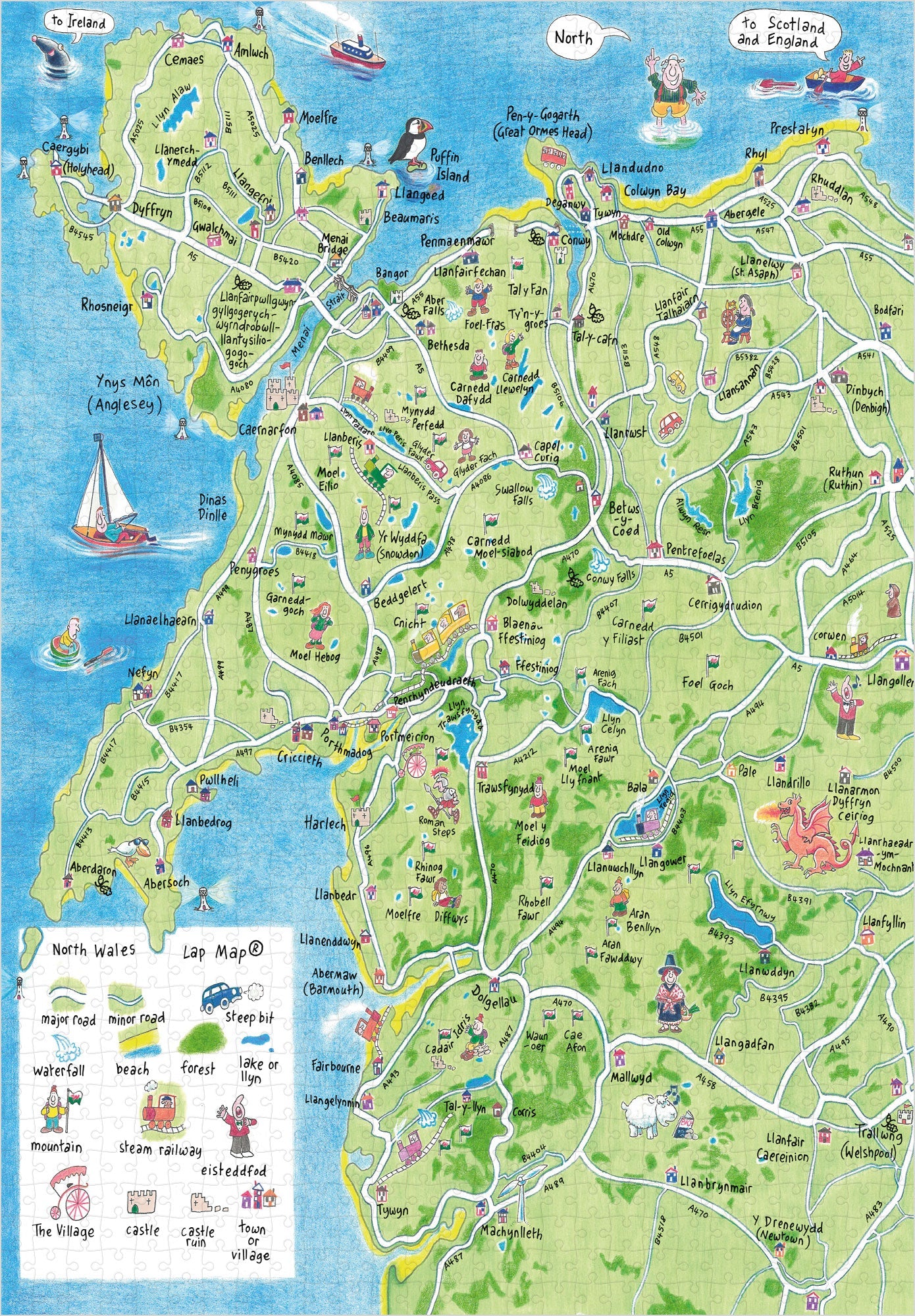 North Wales Lap Map Jigsaw Puzzle - jigsaw