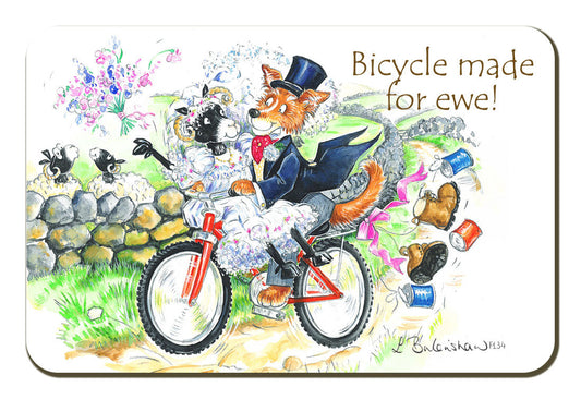 Country Comicals "Bicycle Made For Ewe" Fridge Magnet