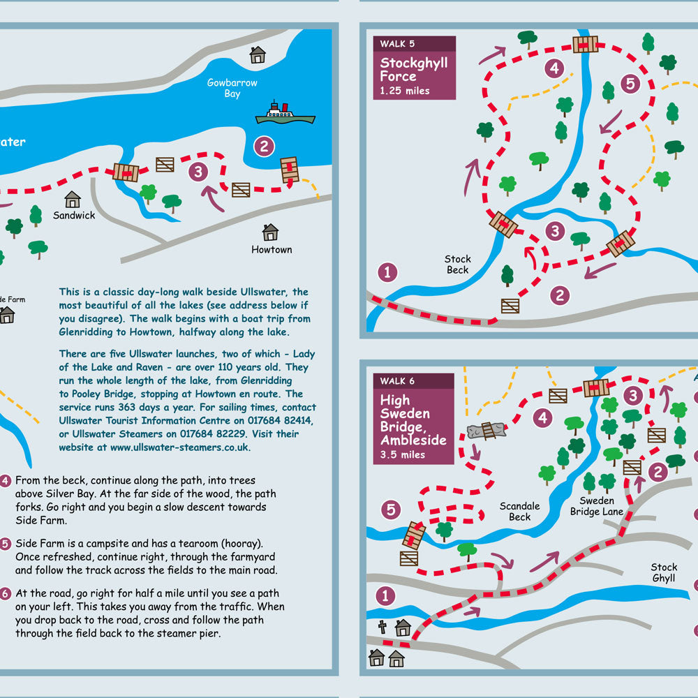 Lake District Walkers Lap Map closeup of inner panel