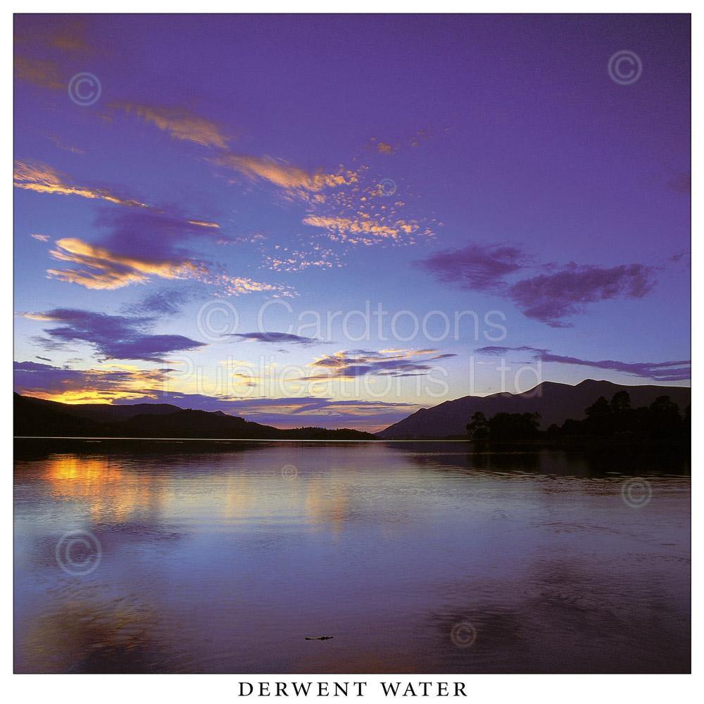 Derwent Water Square Postcard by Cardtoons