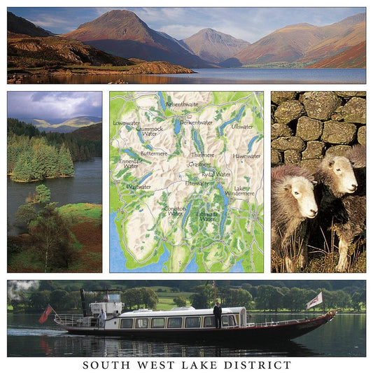 South West Lake District Square Postcard by Cardtoons