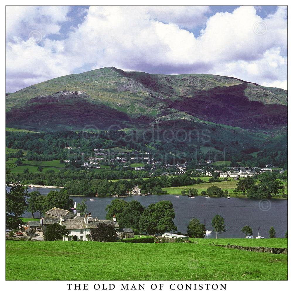 Coniston Old Man Square Postcard by Cardtoons