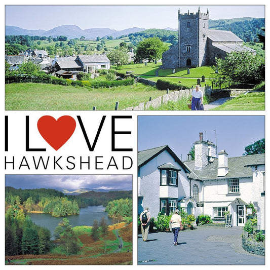 I Love Hawkshead Square Postcard by Cardtoons