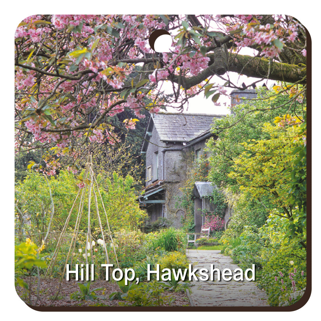 Hill Top, Hawkshead Wooden Keyring | Great Stuff from Cardtoons