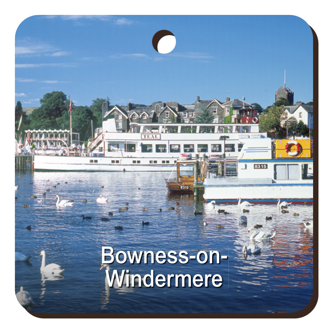 Bowness-on-Windermere Wooden Keyring | Great Stuff from Cardtoons