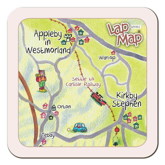 Appleby Lap Map Coaster by Cardtoons Publications