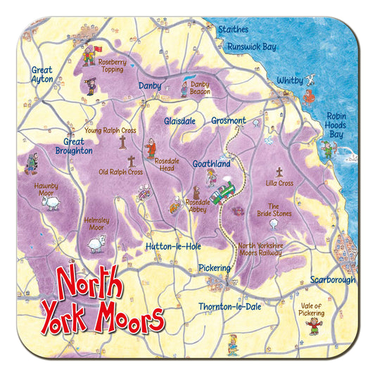 Northumberland lap map coaster by Cardtoons Publications