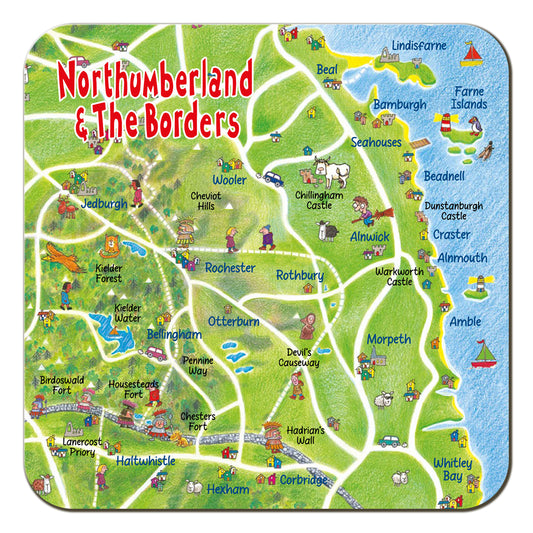 North York Moors lap map coaster by Cardtoons Publications