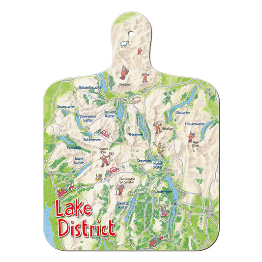 Lake District Lap Map Chopping Board | Great Stuff from Cardtoons