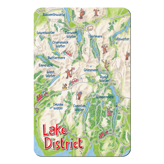 Lake District Lap Map flexible fridge magnet - Great stuff from Cardtoons