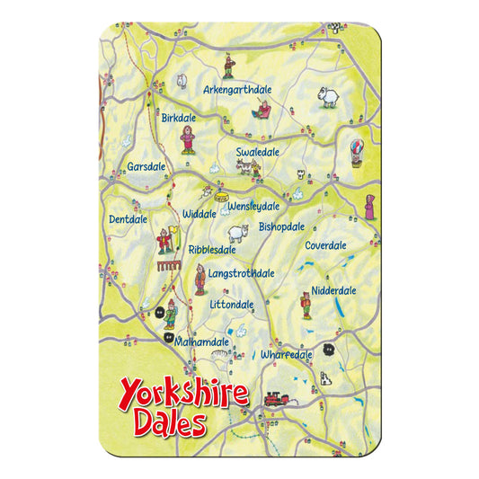 Yorkshire Dales Lap Map flexible fridge magnet - Great stuff from Cardtoons