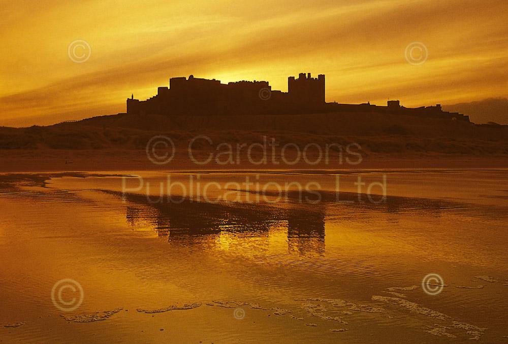 Bamburgh Castle at Dusk Postcard | Great Stuff from Cardtoons