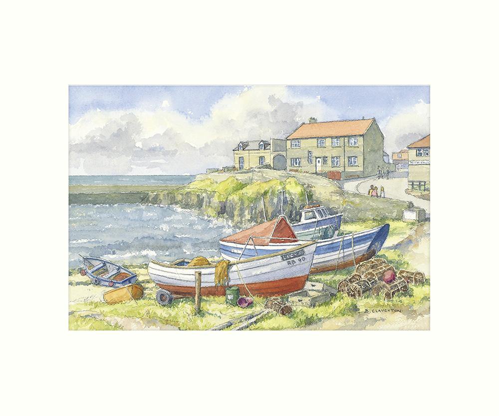 Craster Harbour art print | Great Stuff from Cardtoons