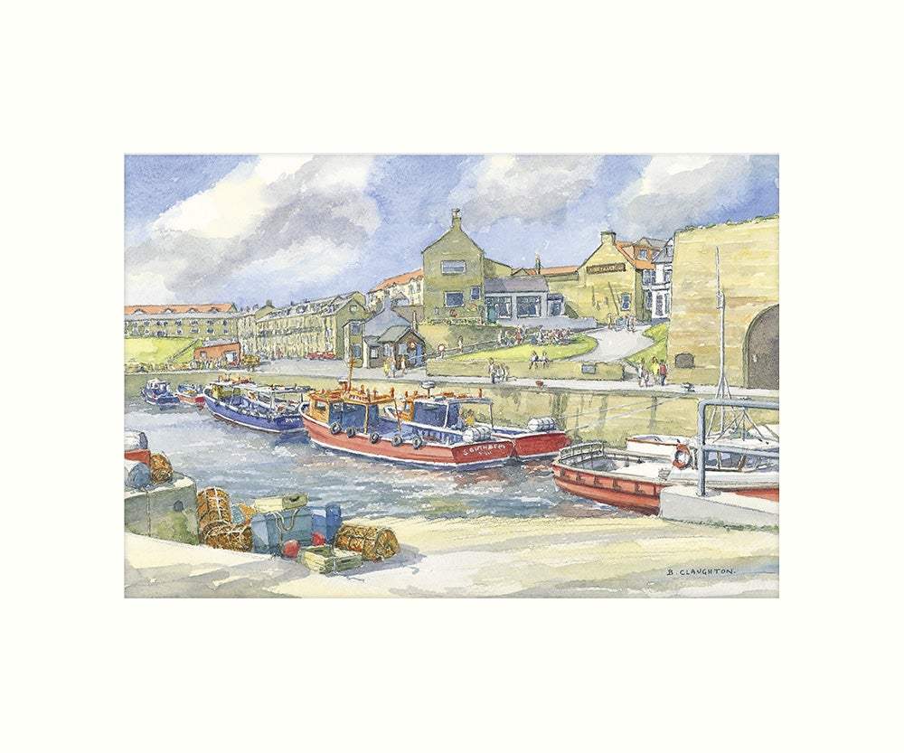 Seahouses Harbour art print - Great Stuff from Cardtoons