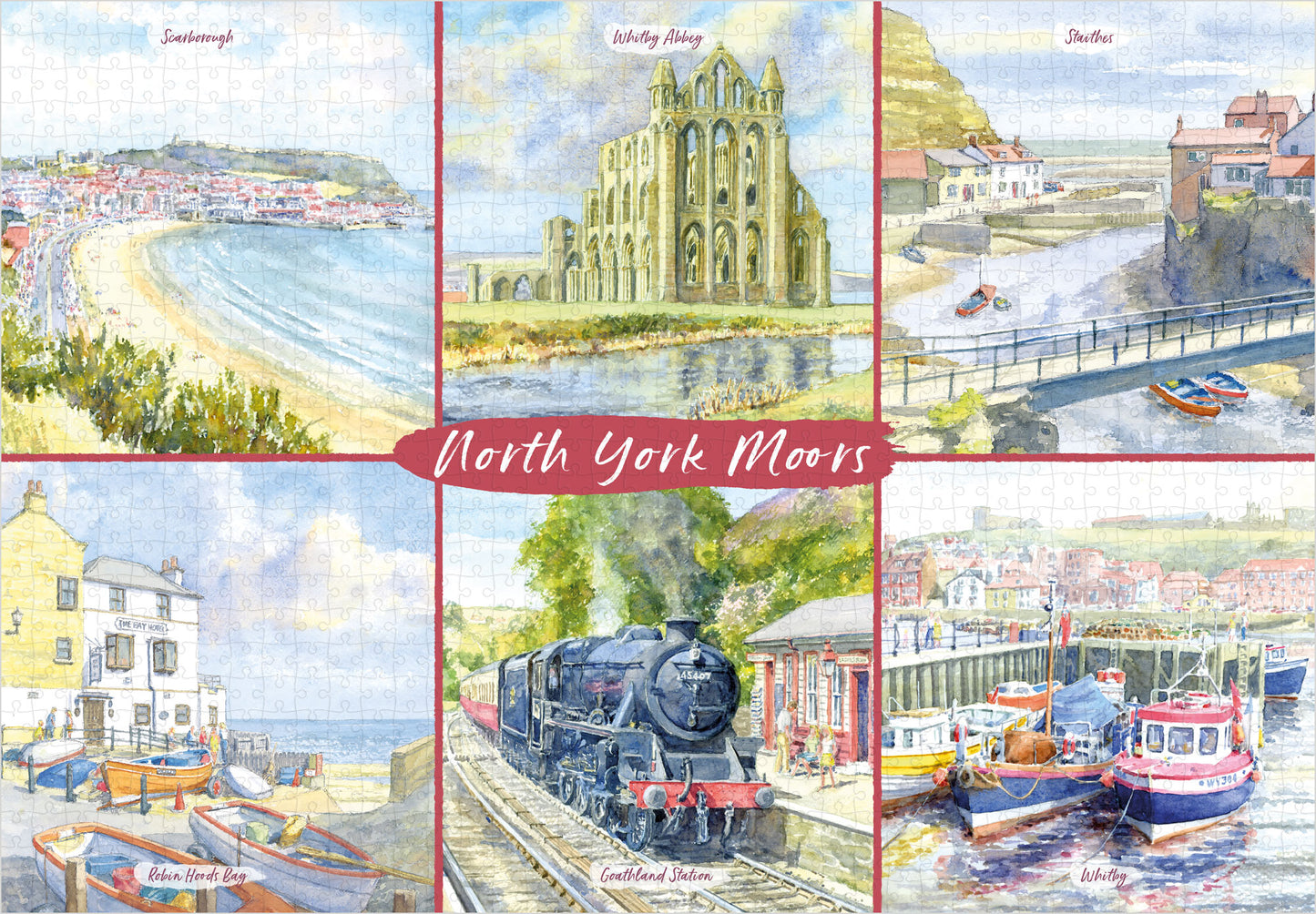 North York Moors Watercolour Views 1,000 Piece Deluxe Jigsaw