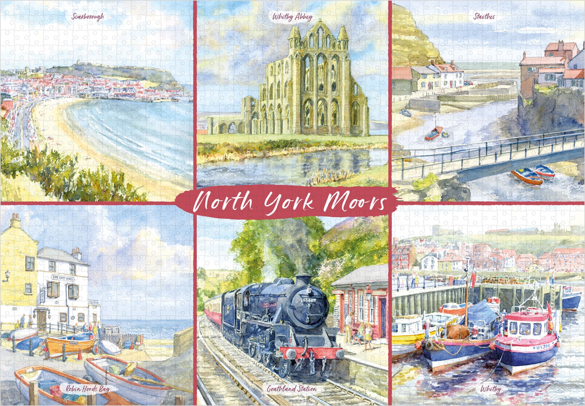 North York Moors Watercolour Views 1,000 Piece Deluxe Jigsaw