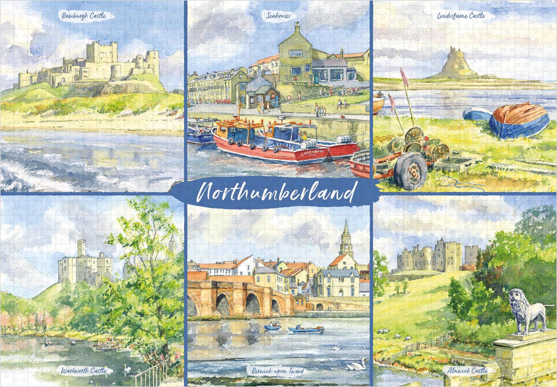 Northumberland Watercolour Views 1,000 Piece Deluxe Jigsaw