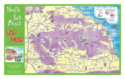 North York Moors Lap Map Tea Towel | Great Stuff from Cardtoons