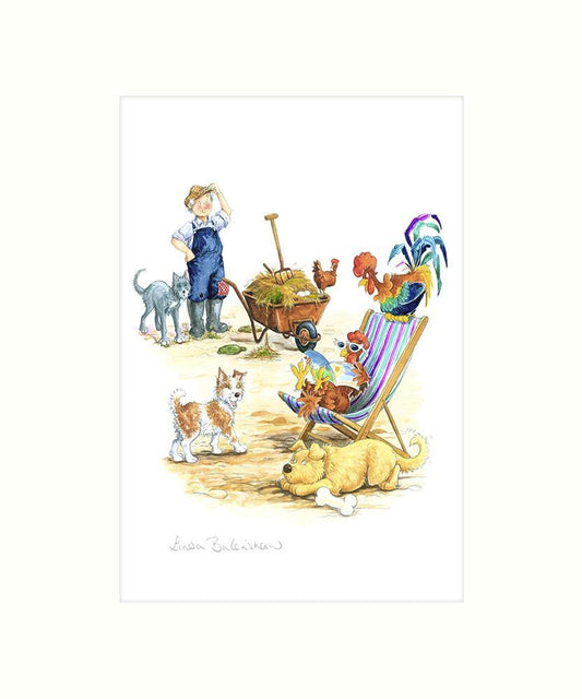 "Deckchair Chicks" Art Print | Great Stuff from Cardtoons