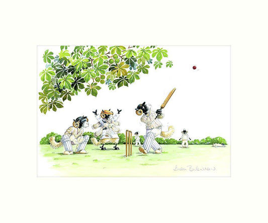 "Village Cricket" Art Print | Great Stuff from Cardtoons