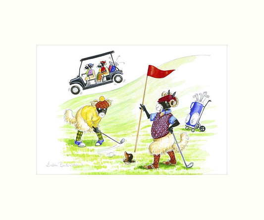 Woolly golfers art print - Great Stuff from Cardtoons