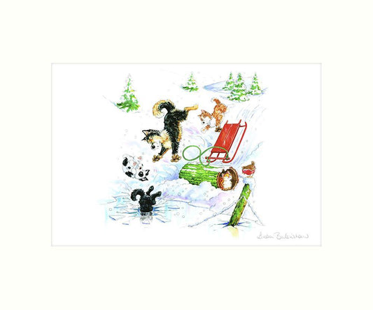 "Snow Run" Art Print | Great Stuff from Cardtoons