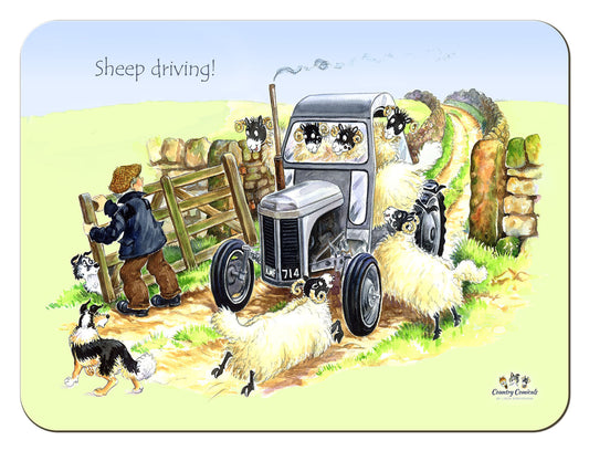 Country Comicals Sheep Driving" Tablemat