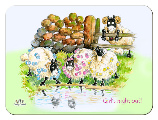 Country Comicals "Girls' Night Out" Tablemat