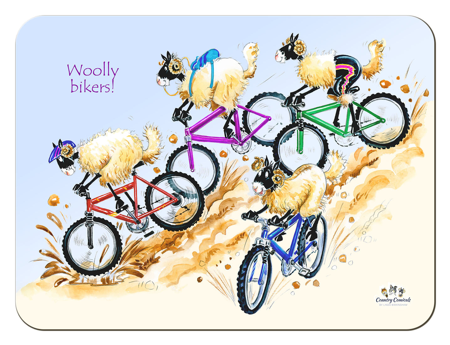 Country Comicals "Woolly Bikers" Tablemat