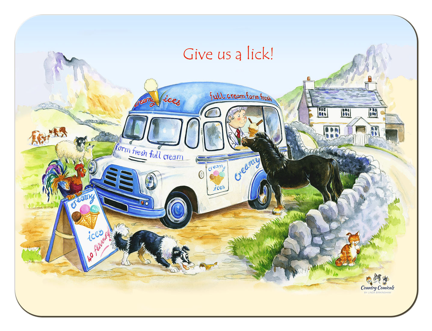 Country Comicals "Give Us A Lick" Tablemat