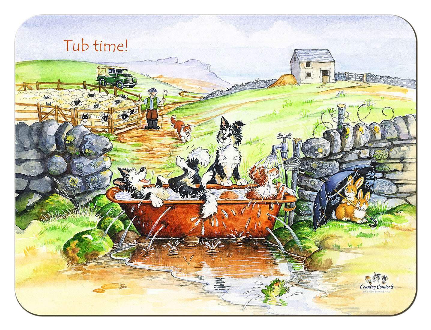 Country Comicals "Tub Time" Tablemat