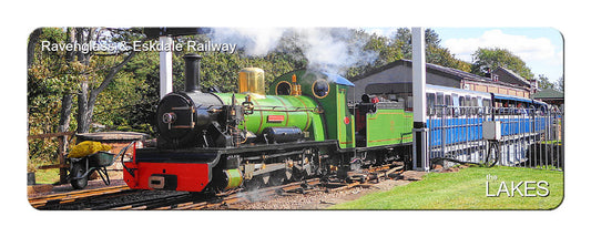 Ravenglass & Eskdale Railway panoramic fridge magnet | Great Stuff from Cardtoons