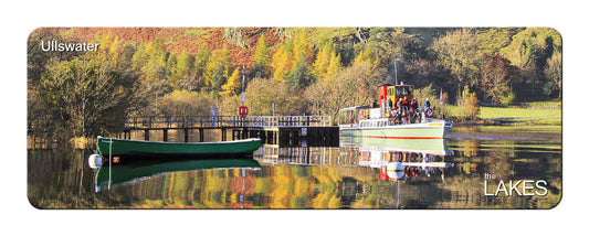 Ullswater Steamer panoramic fridge magnet | Great Stuff from Cardtoons