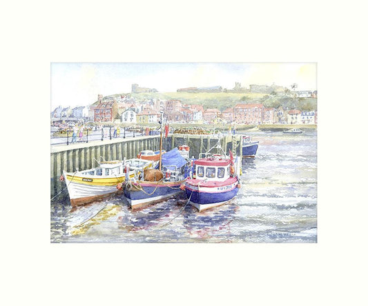 Whitby Harbour art print - Great Stuff from Cardtoons