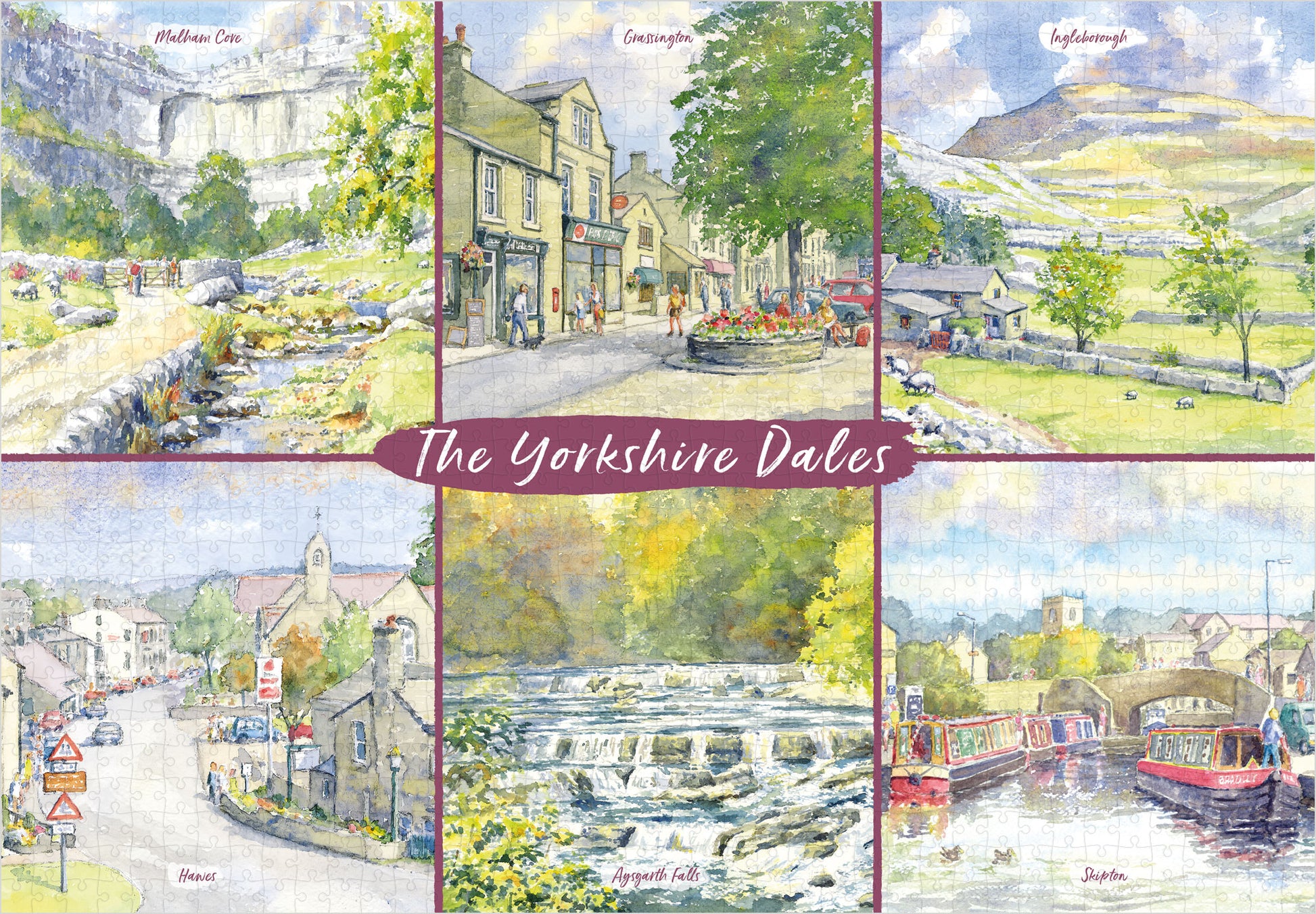 Yorkshire Dales Watercolour Views 1,000 Piece Deluxe Jigsaw